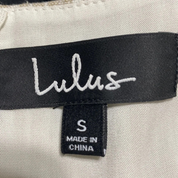 Lulus Emilia Rae White and Beige Striped Ruffle Culotte Linen Blend Jumpsuit S - Picture 8 of 9
